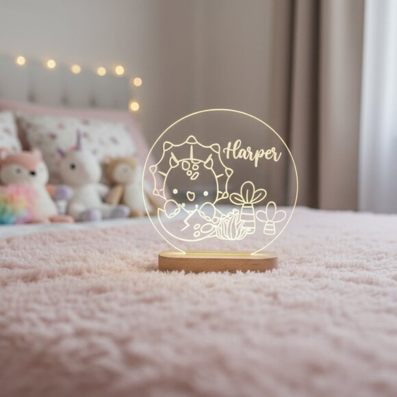 Dinosaur Custom Name Light • Personalized LED Cloud Decor • Kids Gift - Picture 8 of 8